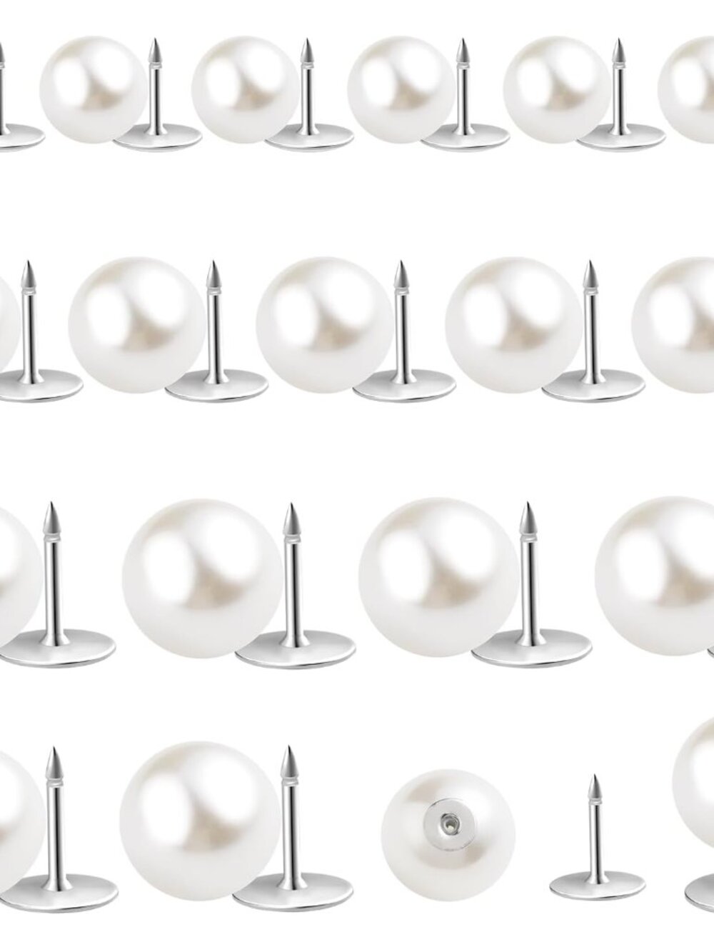 18 Sets No Sew Pearls Decorative Replace Buttons Brooch Pearl Pins Removable Reu